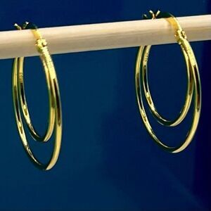 BBH Gold Vermeil Double Hoop Earringd